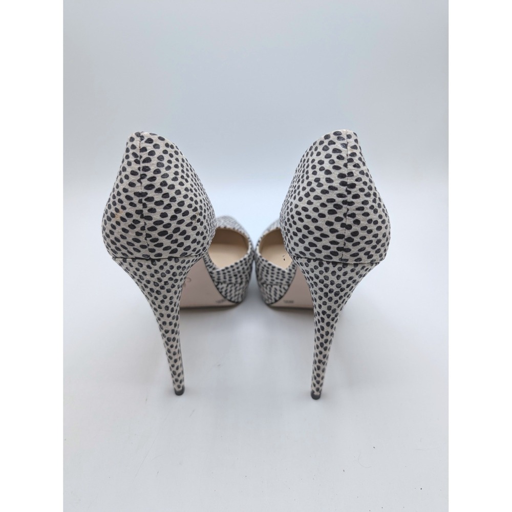 Jessica Simpson Heels 8 Rinah Animal leopard Platform Pumps White Black Spotted - Picture 3 of 10